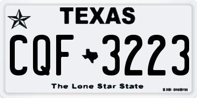 TX license plate CQF3223