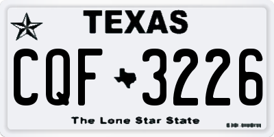 TX license plate CQF3226