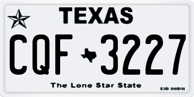 TX license plate CQF3227