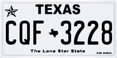 TX license plate CQF3228