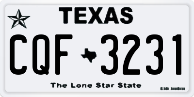 TX license plate CQF3231
