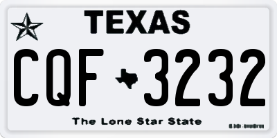 TX license plate CQF3232