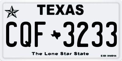 TX license plate CQF3233