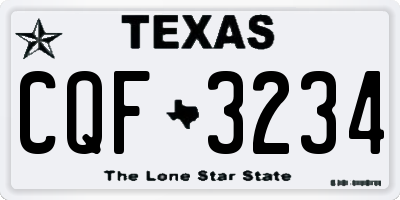 TX license plate CQF3234