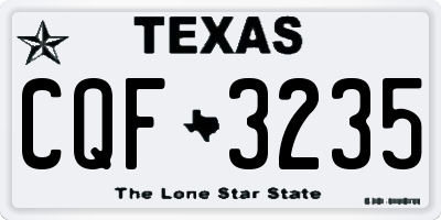 TX license plate CQF3235