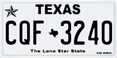 TX license plate CQF3240