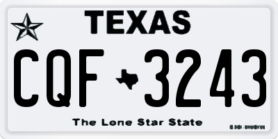 TX license plate CQF3243