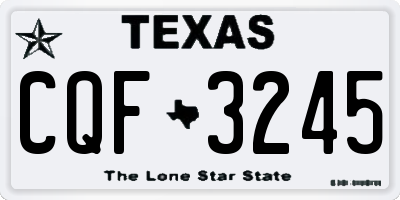 TX license plate CQF3245