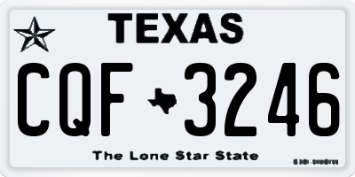 TX license plate CQF3246