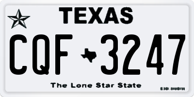 TX license plate CQF3247