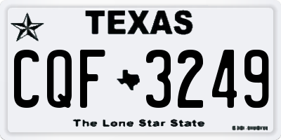 TX license plate CQF3249