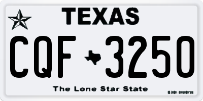 TX license plate CQF3250