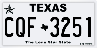 TX license plate CQF3251