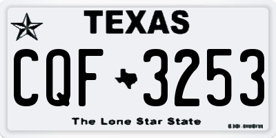 TX license plate CQF3253