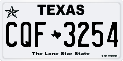 TX license plate CQF3254