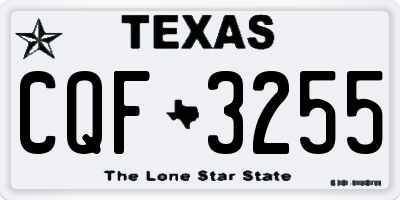 TX license plate CQF3255