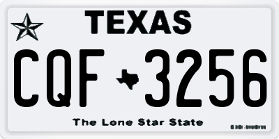 TX license plate CQF3256
