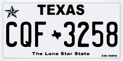 TX license plate CQF3258
