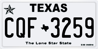 TX license plate CQF3259