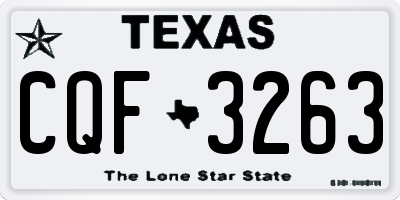 TX license plate CQF3263