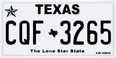 TX license plate CQF3265