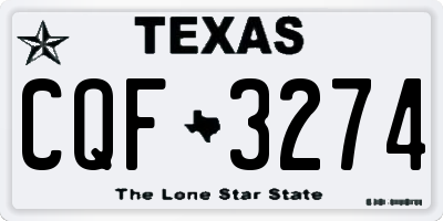 TX license plate CQF3274