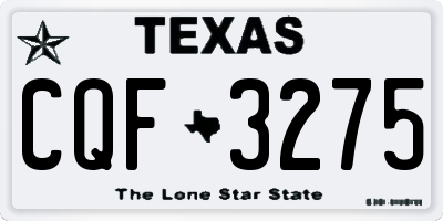 TX license plate CQF3275