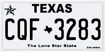 TX license plate CQF3283