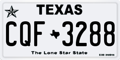 TX license plate CQF3288