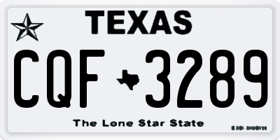 TX license plate CQF3289