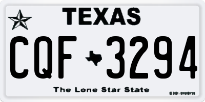 TX license plate CQF3294