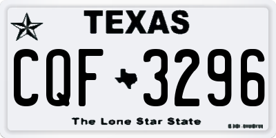 TX license plate CQF3296