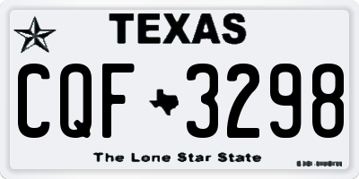 TX license plate CQF3298