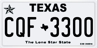 TX license plate CQF3300
