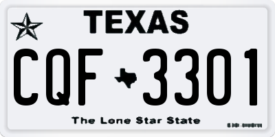 TX license plate CQF3301