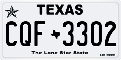 TX license plate CQF3302