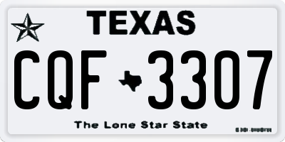 TX license plate CQF3307