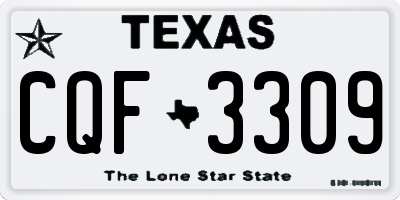 TX license plate CQF3309