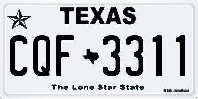 TX license plate CQF3311
