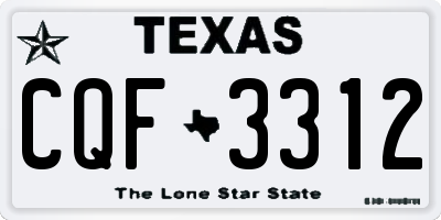 TX license plate CQF3312