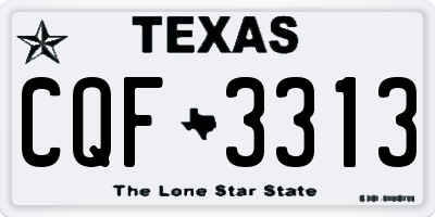 TX license plate CQF3313