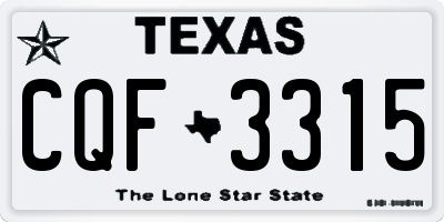 TX license plate CQF3315