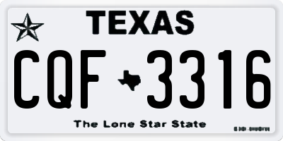 TX license plate CQF3316