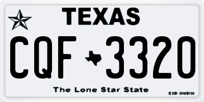 TX license plate CQF3320