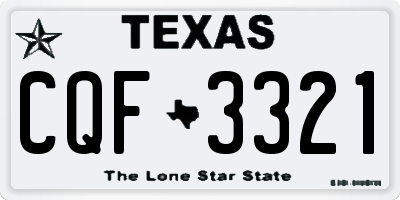 TX license plate CQF3321