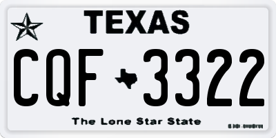 TX license plate CQF3322