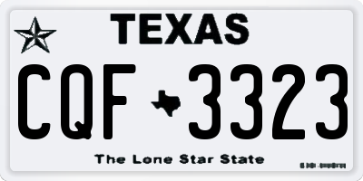 TX license plate CQF3323
