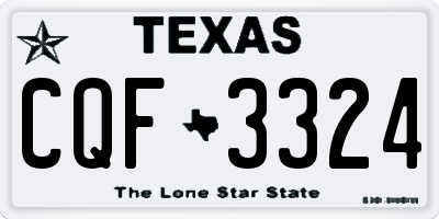TX license plate CQF3324