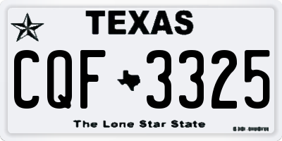 TX license plate CQF3325