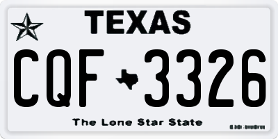 TX license plate CQF3326